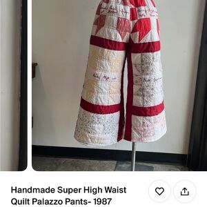 Handmade Brand New Patchwork Palazzo Pants - Red and White